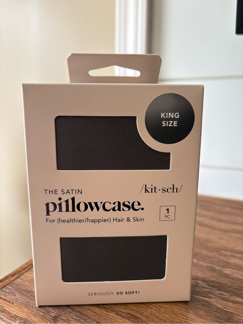 Kitsch King Satin Pillowcase-charcoal gray